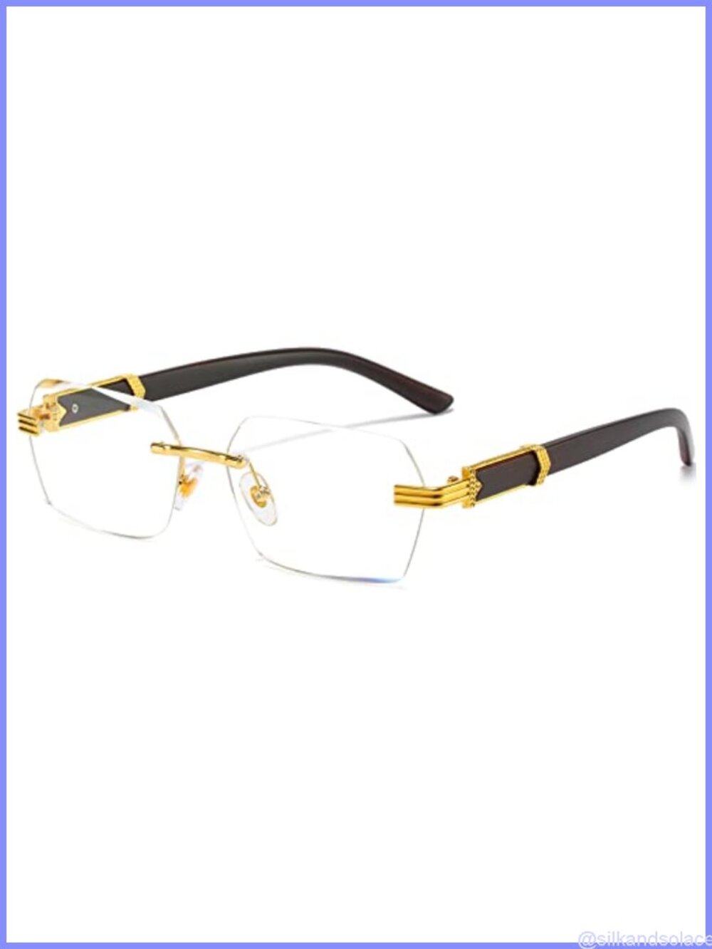 Rimless Rectangle Sunglasses Unisex Retro Frameless Tinted Fashion